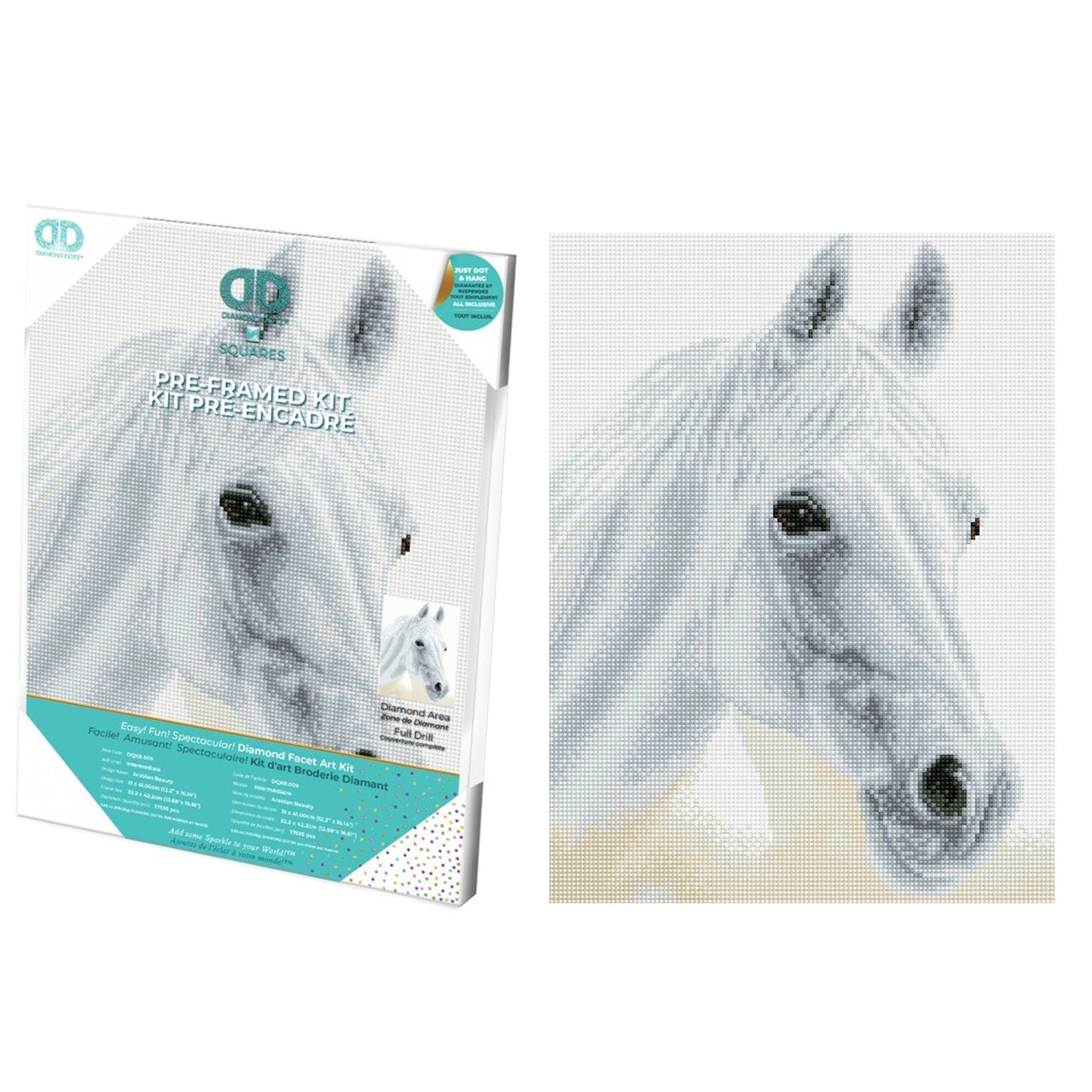 Diamond Dotz Kits - Arabian Beauty, Full Drill, Square Dotz, Pre-Framed, Horse Diamond Art, Horse Diamond Painting Kits, Diamond Painting Horse, Horse Painting Kit, Diamond Painting Kits Horses